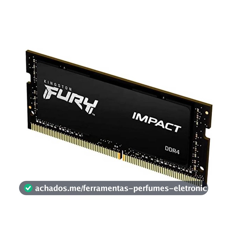 Memória RAM Para Notebook DDR4 8gb 3200Mhz CL20 Kingston Fury Impact KF432S20IB/8 Gamer Sodimm Preto