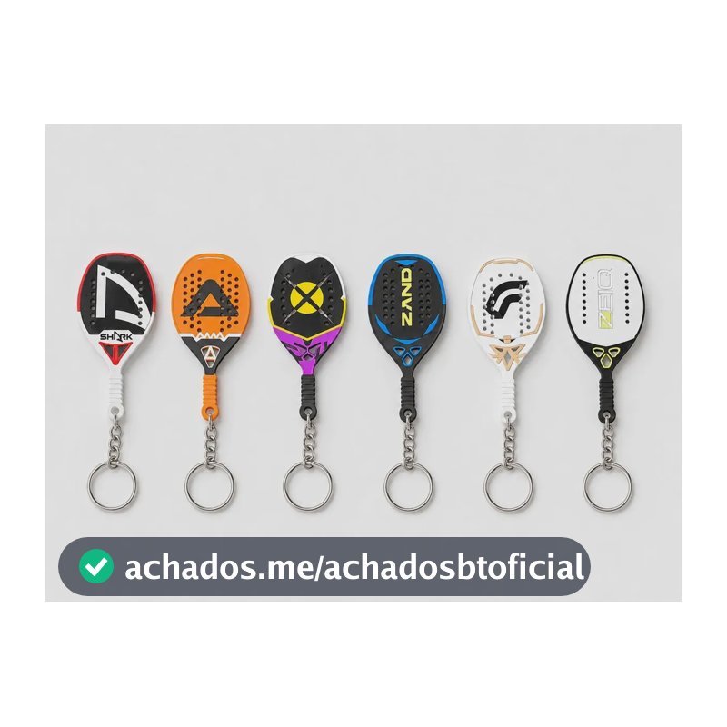 Kit 6 Chaveiros Raquete Beach Tênnis Colorido