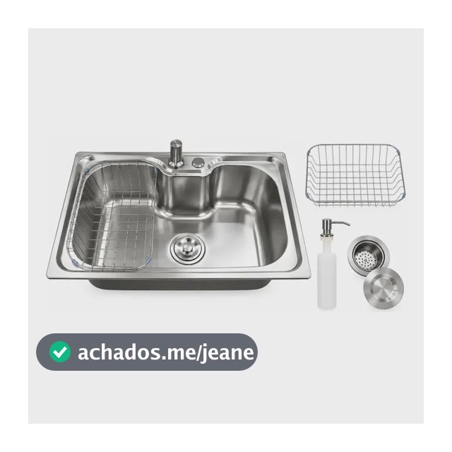 Cuba Gourmet para Cozinha de Aço Inoxidável 60x42 cm, com Dispenser e Cesto Escorredor Stillus Home