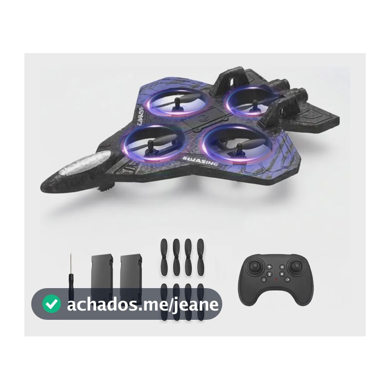 Avião Combate Elétrico Controle Remoto Recarregável  360° Negro