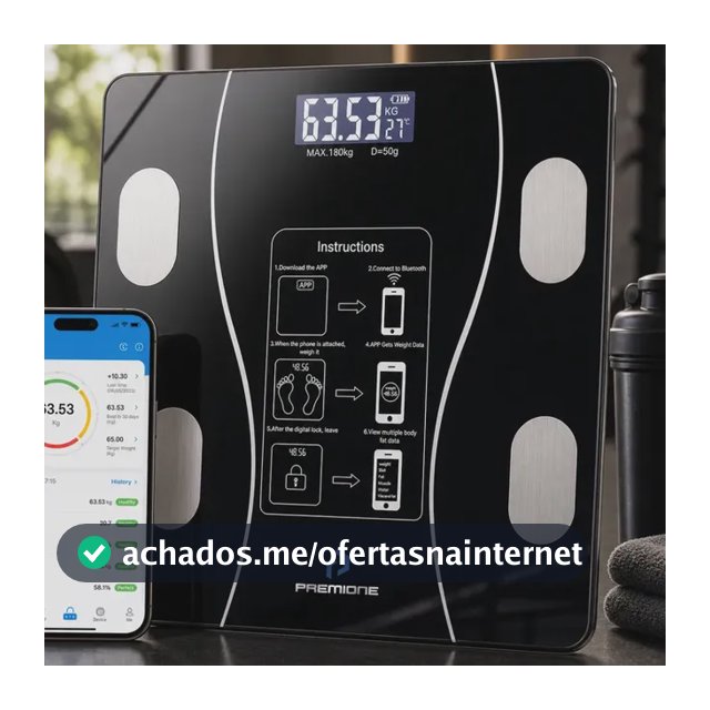 Balança Digital Bioimpedância Inteligente Bluetooth Mede Gordura Corporal Imc Massa Muscular App Android Ios Até 140kg
