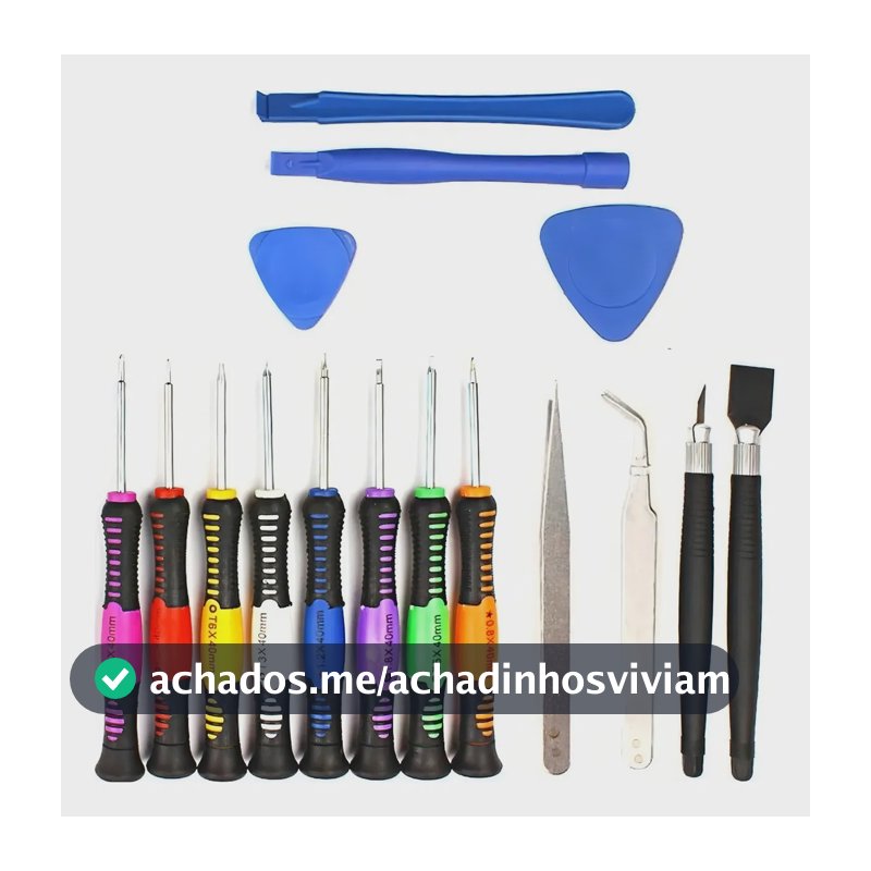 Kit Chaves Ferramenta 16 Peças Abrir Celular iPhone Android