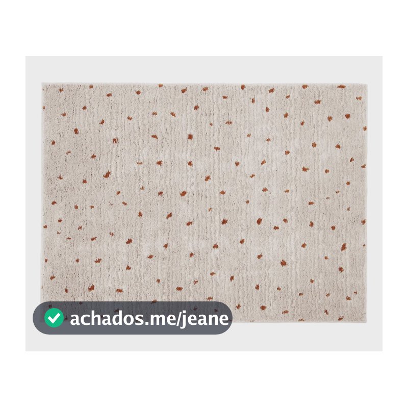 Tapete Spots Pérola e Açafrão Westwing Collection Shaggy Antiderrapante 150x100 cm