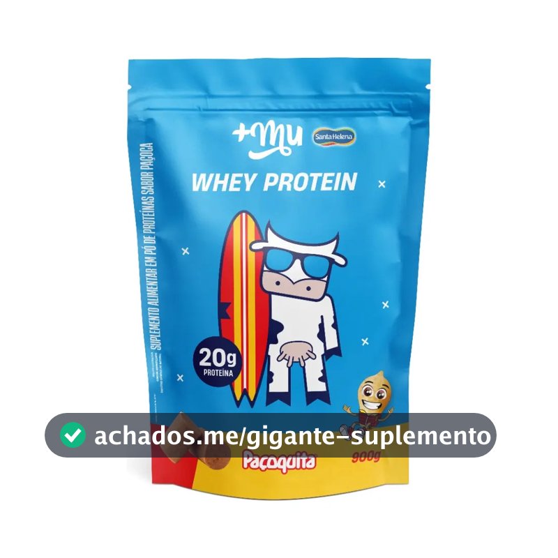Whey Protein Concentrado +Mu em pó sabor Paçoquinha x 900g