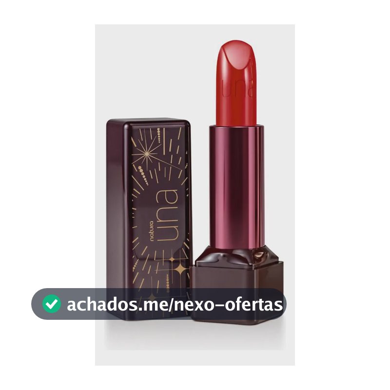Batom Vermelho 02-Natura Una Brilhante Longa Duração FPS25 3,8g