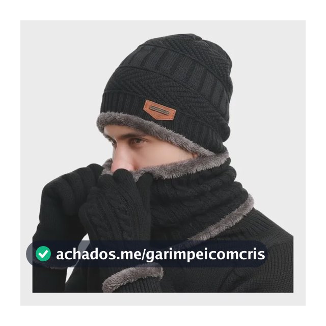 Kit Inverno Completo Touca Luva Touch Protetor Pescoço Preto Un