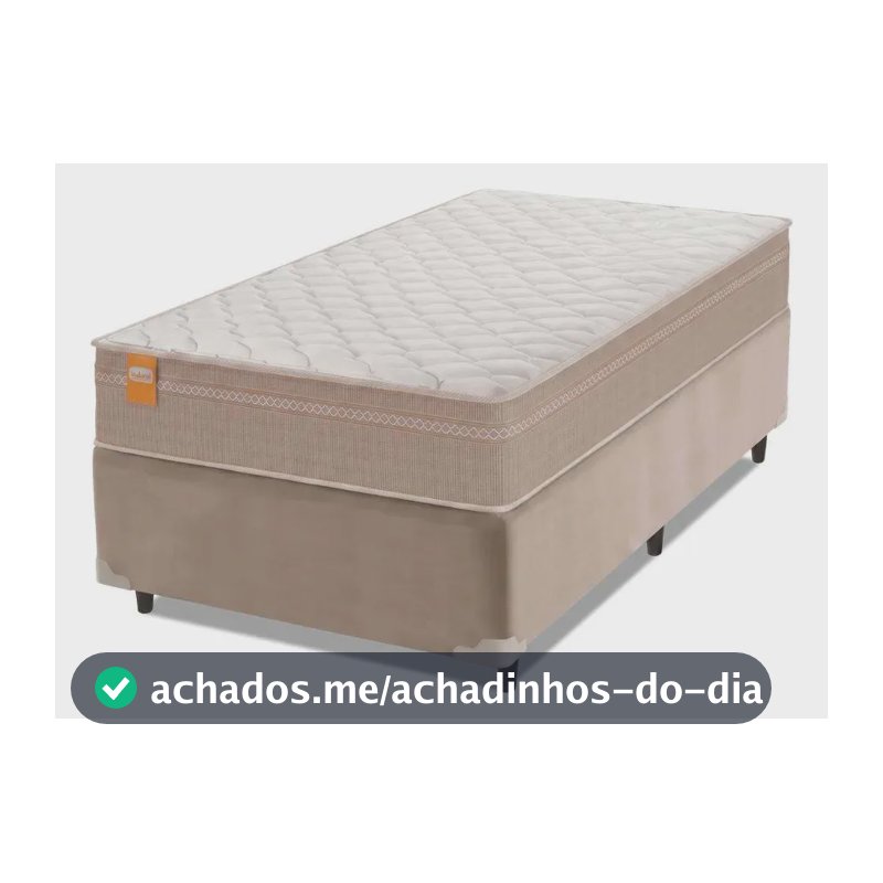 Cama Box Solteiro Inducol Qatar Molas MaxForce Pro 88x188cm Bege/Branco