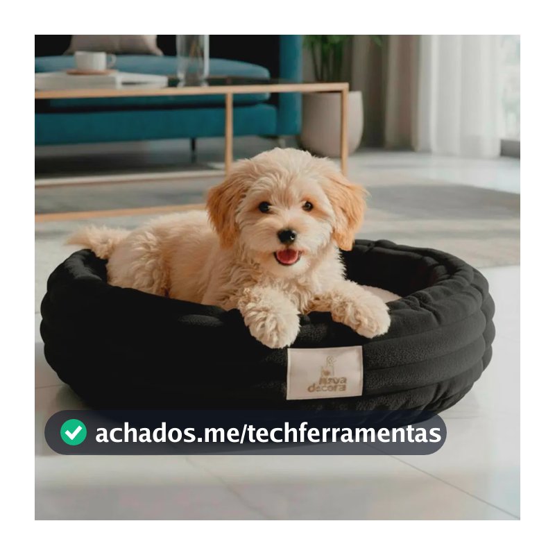 Cama Cachorro Gato Nuvem Ninho Caminha Pet Redonda 50cm Cor Preto