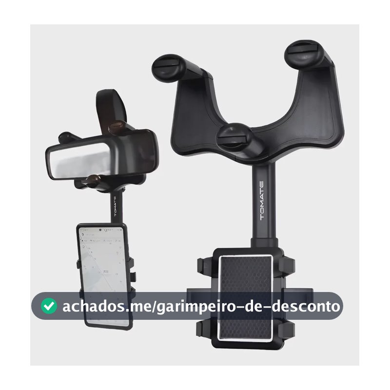 Suporte Celular Universal Espelho Retrovisor Carro 360 Preto