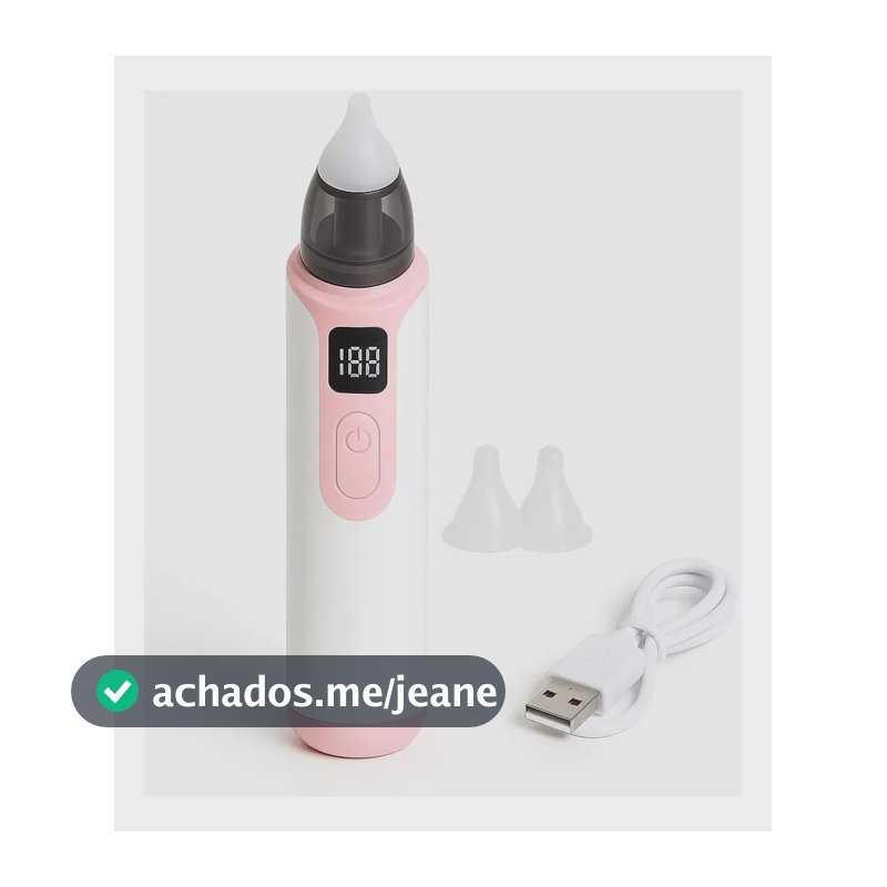 Aspirador Sugador Nasal Bebê Elétrico Limpeza Nariz Ouvido Coral-claro