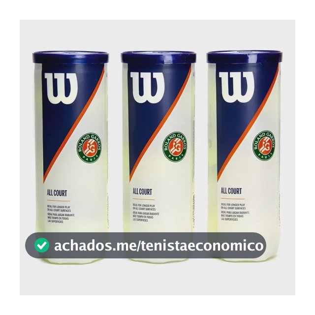 Kit 03 Tubos Bolas Tênis Roland Garros All Court Wilson