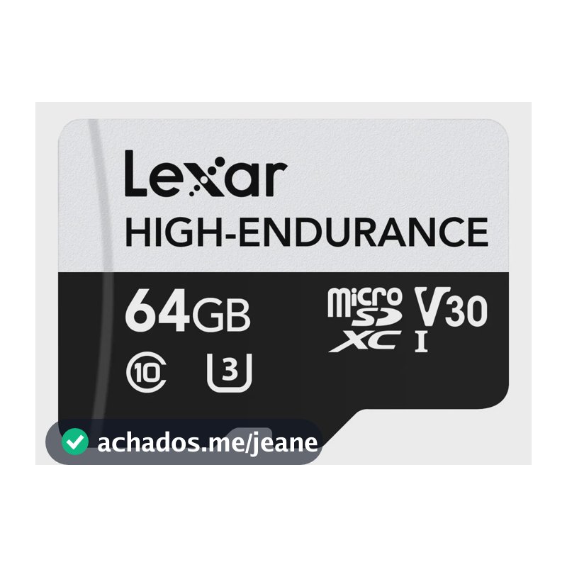 CARTAO DE MEMORIA MICRO SDHC/XC LEXAR HIGH ENDURANCE 64GB