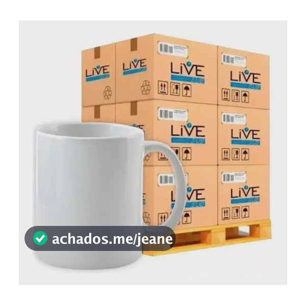 36 Caneca Branca Ceramica Live Sub Sublimação 325ml Cor Branco