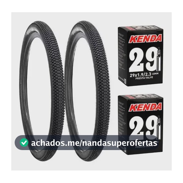 Par Pneu 29x2.10 Levorin Eruption + Par Câmara De Ar Kenda Cor Preto