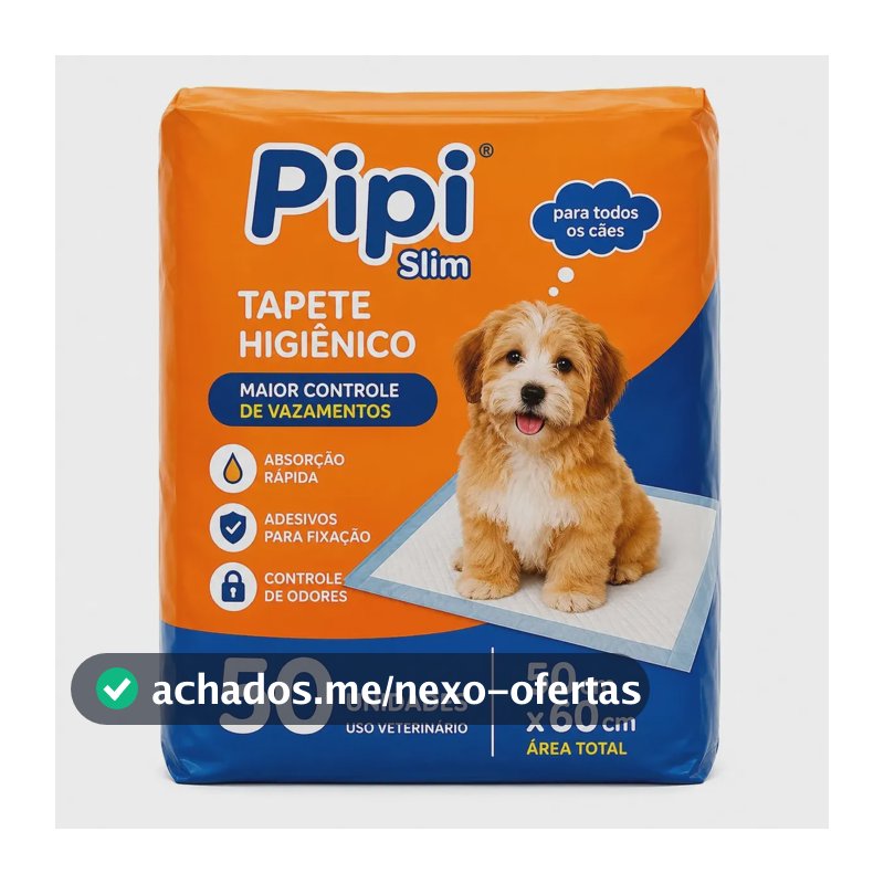 Tapete Higiênico para Cães Gatos Pets Manta Absorvente 50 Unidades 50x60 cm Absorção Rápida PawSoft Premium