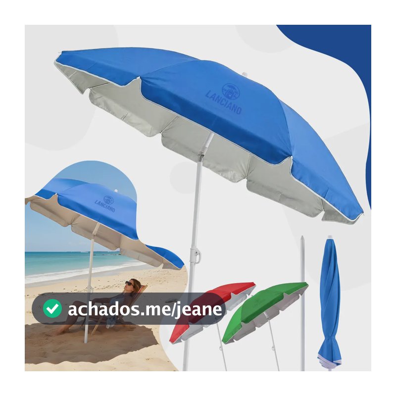 Guarda Sol Praia Gigante 2 Metros Articulável Proteção Uv Piscina Camping Jardim Verão Cor Azul