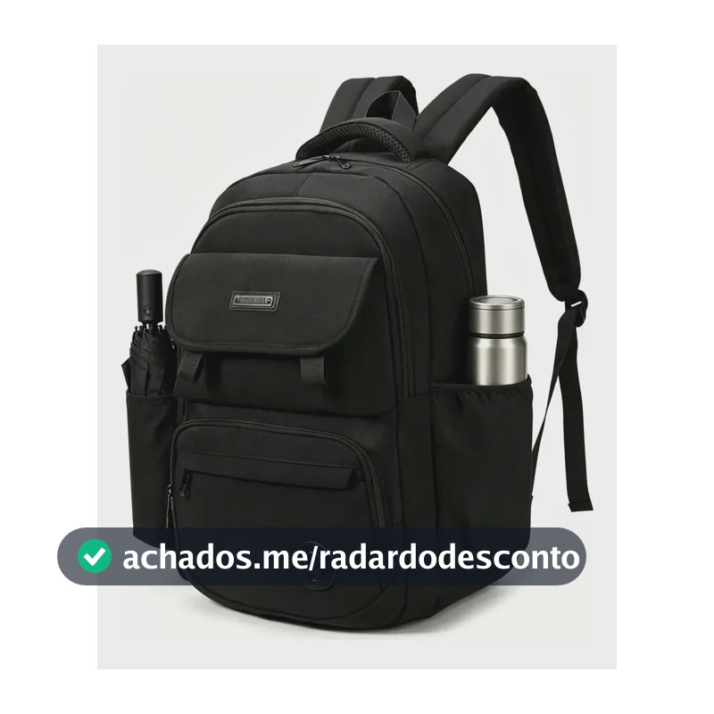 Mochila Reforçada E Impermeável Para Viagem Mochila Preto Liso
