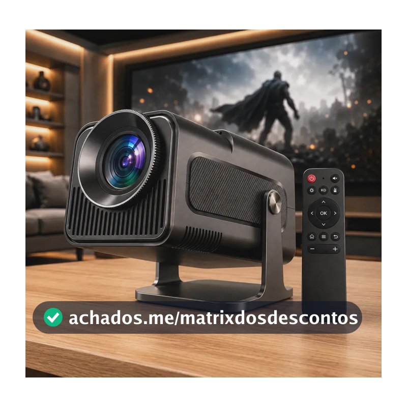 Projetor Hy320 Mini Smart TV Android WiFi 6 390 ANSI Lumens Full HD Suporte 4K HDMI Bluetooth Alto Falante Cinema Com Controle Remoto Bivolt Portátil Kateluo