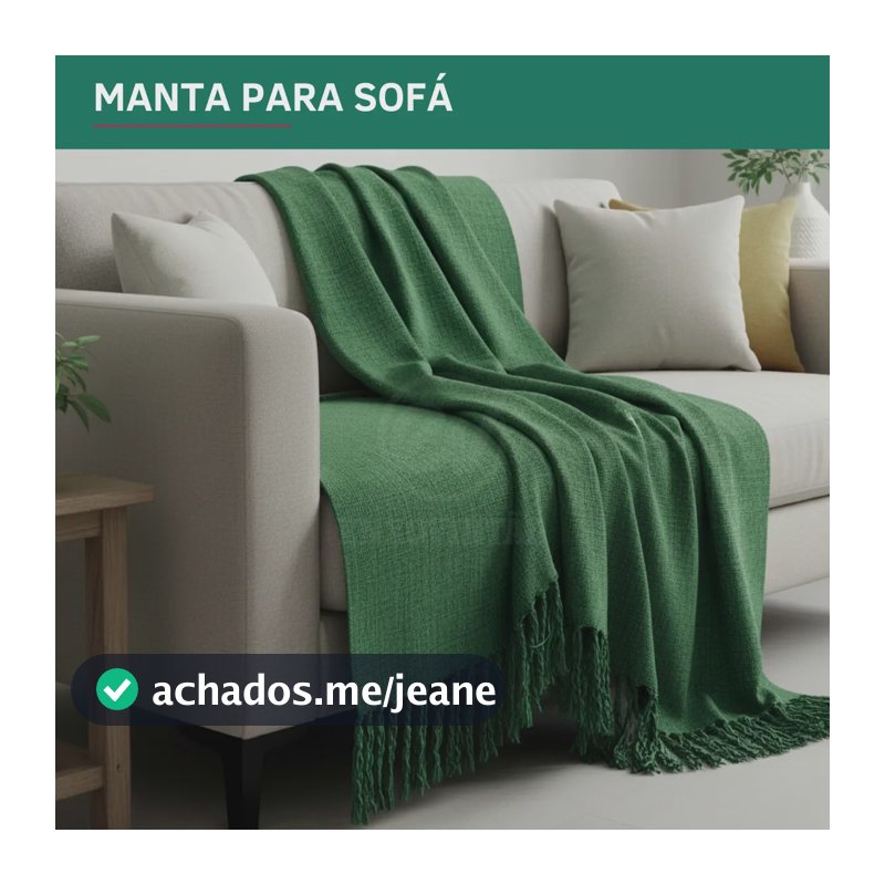 Manta Decorativa Em Algodão Premium 2,20x1,70m Design Atemporal Com Acabamento Refinado E Sensação Aconchegante Cor Verde Escuro