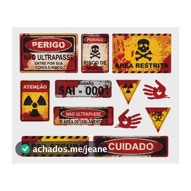 Kit Placas Decorativas Halloween Dia Bruxas Decoração 12 Pçs