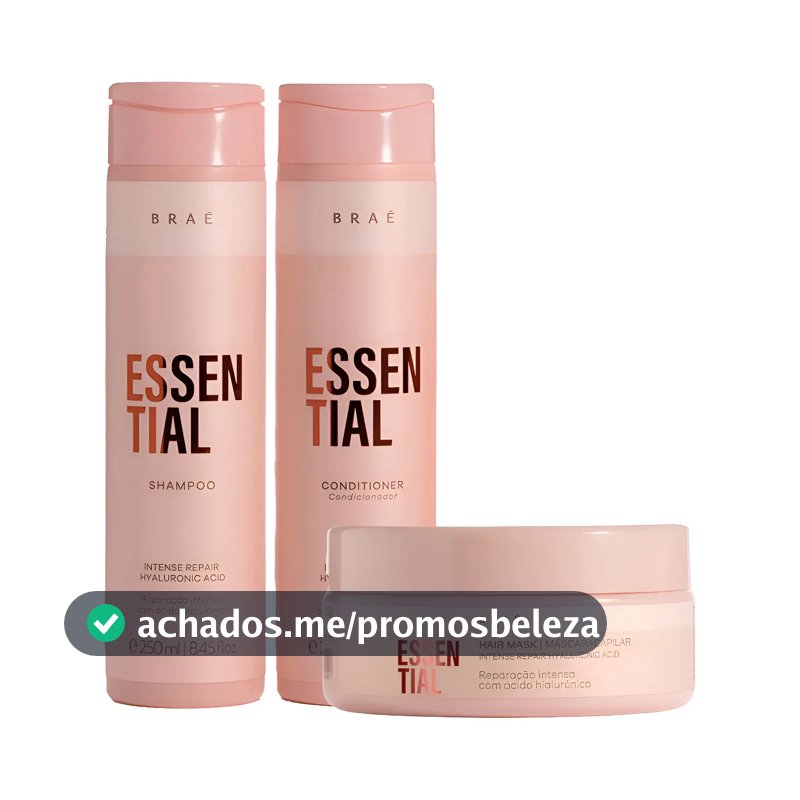 Braé Essential Kit Shampoo250ml+cond250ml+máscara200g