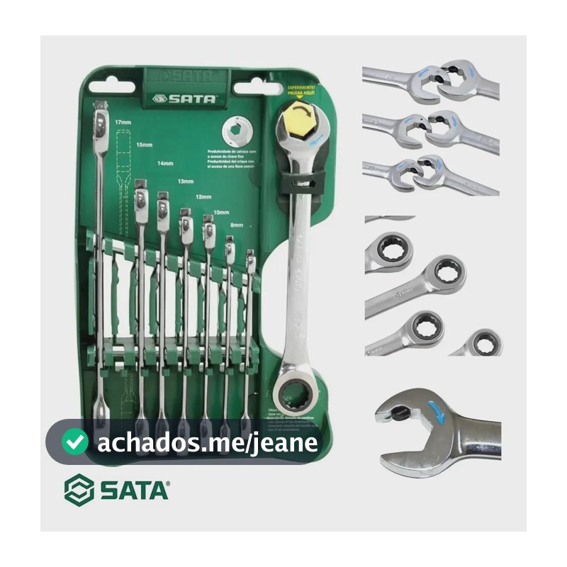 Jogo Chave Combinada Catraca Speedy 8 Peças Sata By Belzer