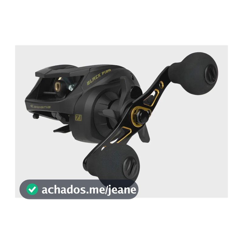 Carretilha De Pesca Black Pira 400 Big Game Pesqueiro para TAMBAQUI Preto Esquerdo