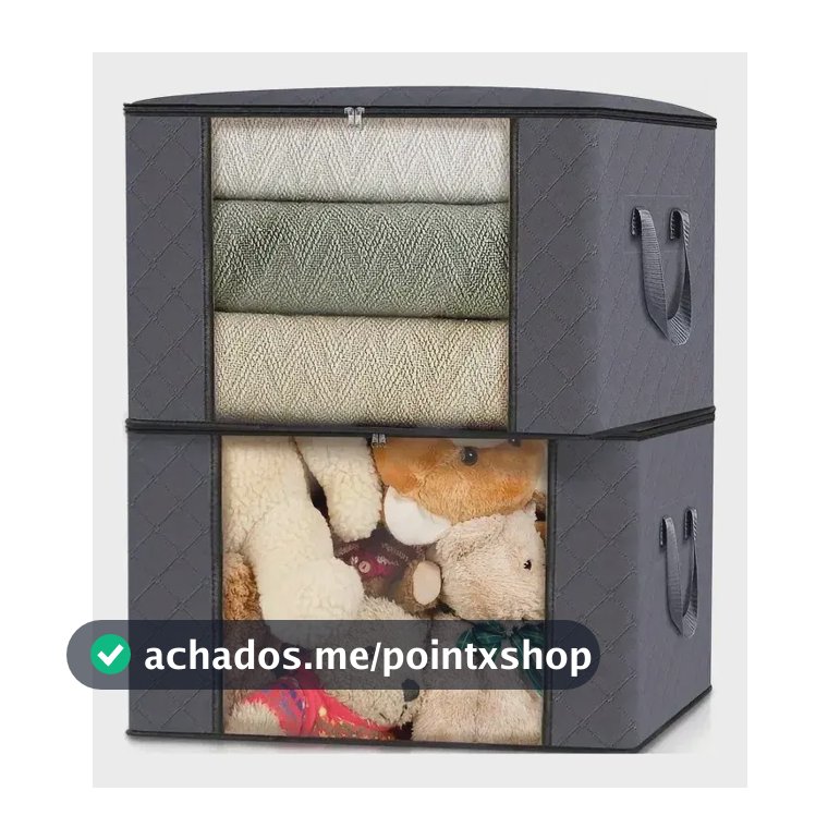 2 Sacos De Armazenamento Edredom Roupas Organizador Cinza Cinza