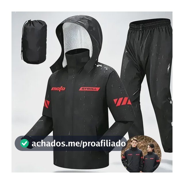 Capa De Chuva Roupa Conjunto Para Motoqueiro Reforçada Kit