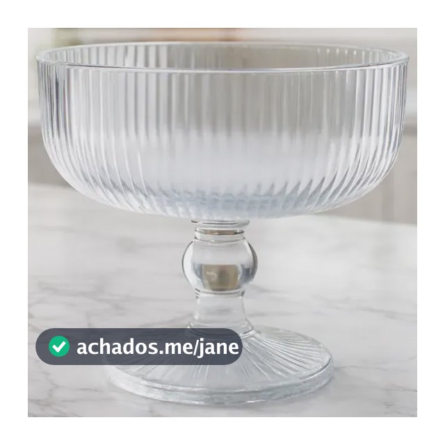 Jogo Taças Sobremesa Vidro 6 Peças Canelado Sorvete 320ml Transparente