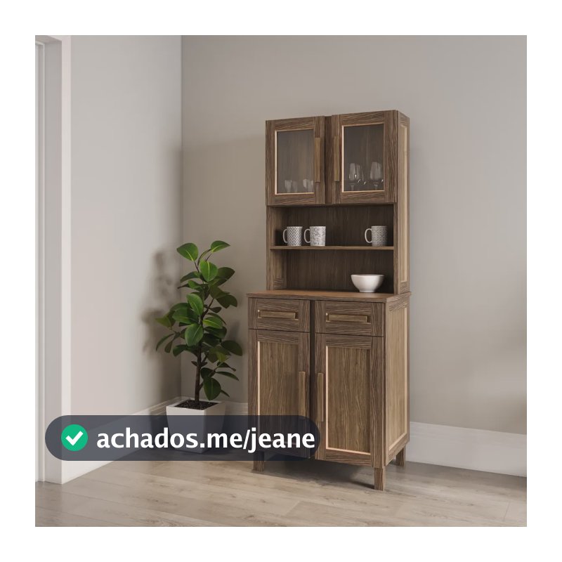 Armário Para Cozinha 4 Portas Aracaju Marrom/imbuia Imbuia Natural