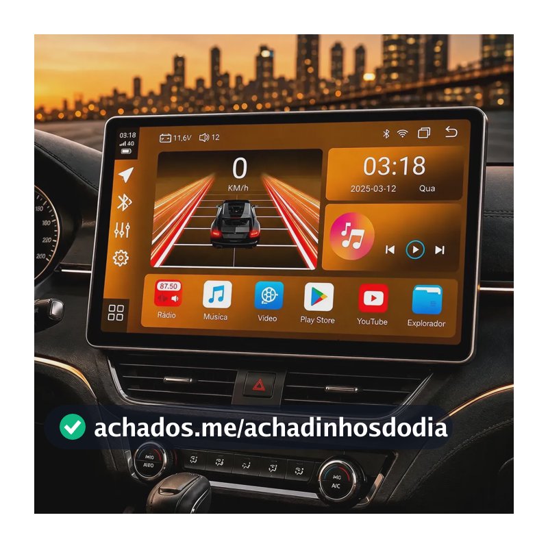 Multimidia X13 Pro Android13 13pol 4gb64gb Carplay Aauto Gps Preto 2 Din