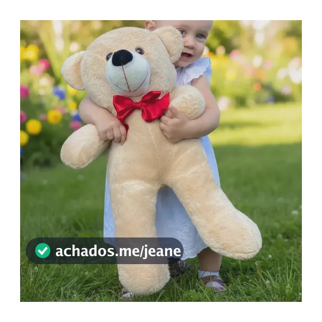 Urso De Pelúcia Teddy Grande Com Laço 50cm - Doce De Leite