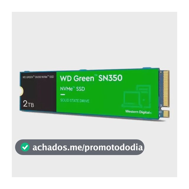 Ssd 2tb M.2 2280 Nvme Pcie Gen3 Western Digital WD Green SN350 Wds200t3g0c Velocidade De Leitura Até 3200mb/s Cor Verde Disco Sólido Interno