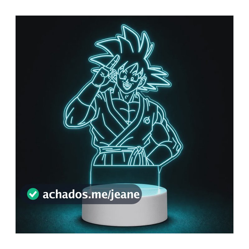 Luminária 3d Led Goku Super Saiyajin Abajur Anime Manga