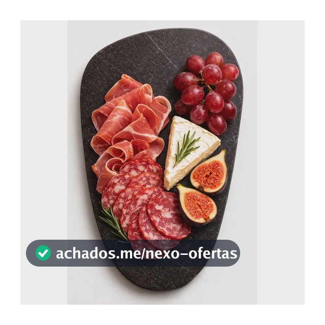 Tábua Petisqueira Orgânico Servir Frios Mármore Preto 32cm Preto