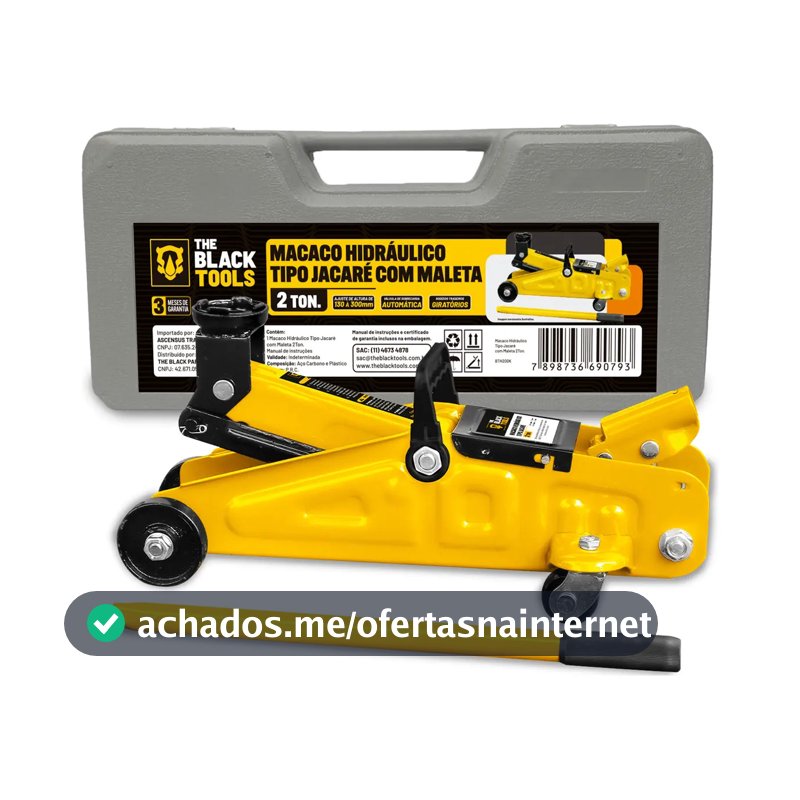 Macaco Jacaré Hidraulico 2t Jacarézinho Mecânico Com Maleta Bth200k The Black Tools