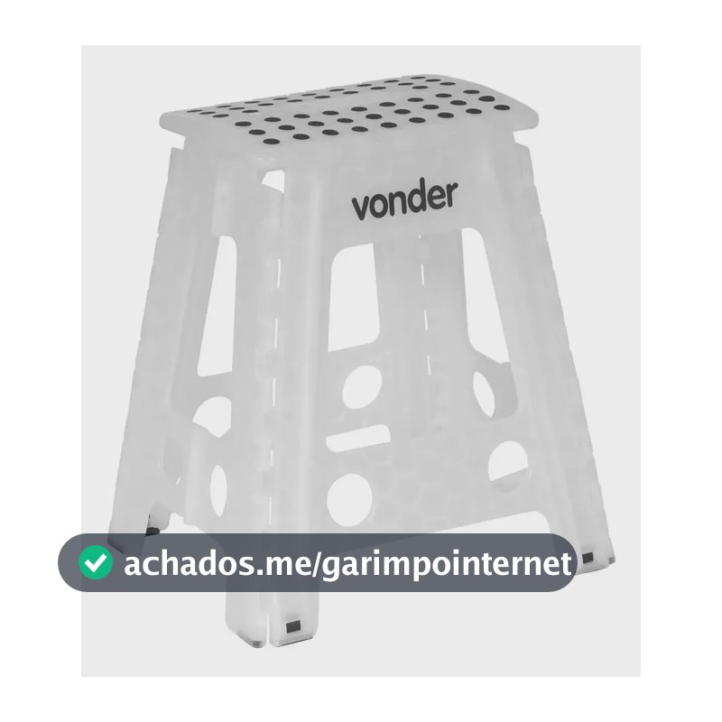 Banqueta Plástica Multiuso Dobrável 45cm 150kg Vonder Branco Branco