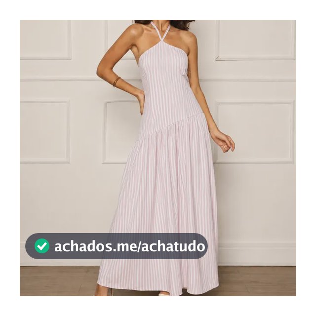Vestido Listrado Soltinho Feminino  Midi Verão