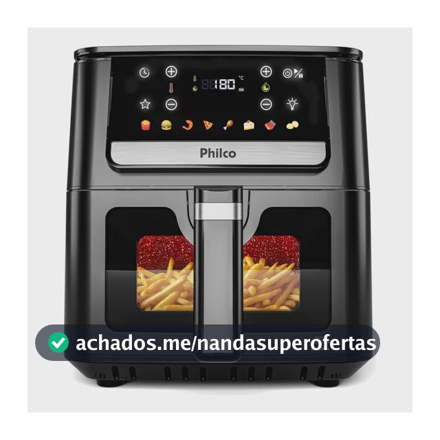 Air Fryer Philco 6,5L Visor Glass e Redstone 1700W PAF65A
