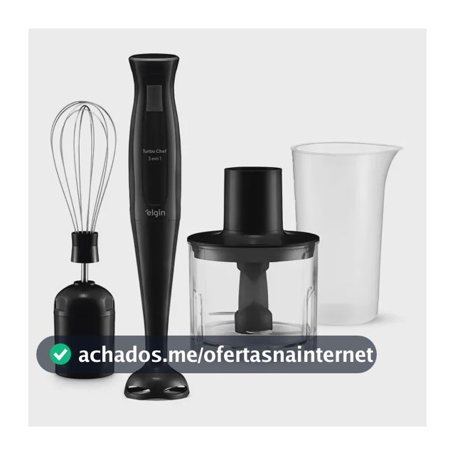 Mixer Elgin Turbo Chef 3 em 1 de 200W para Bater e Triturar