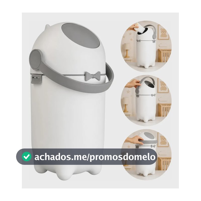 Lixeira Para Fraldas Rister Baby 10l Anti-odor Com Tampa Branco