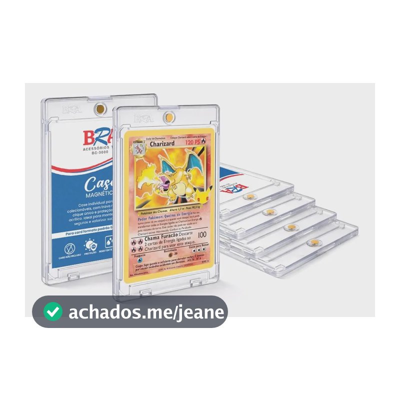 10 Case Magnético Para Cards Tcg Pokemon, Magic, Lorcana Bra Transparente