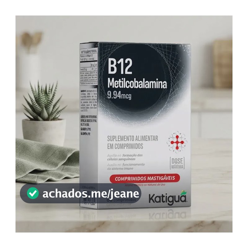 Vitamina B12 Metilcobalamina Dose Maxima Mastigavel 60 Cpr Sabor Uva