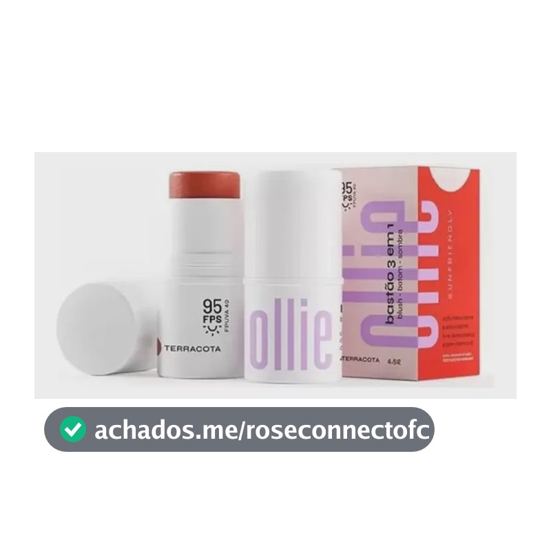 Ollie Bastão 3 Em 1 Terracota Fps 95 Blush, Batom E Sombra