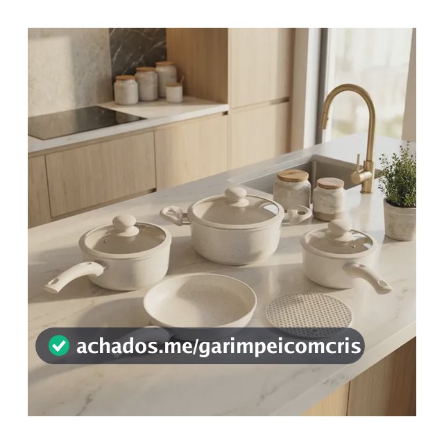 Jogo Panela Ceramica Antiaderente 5pç Tampa Silicone Induçao Bege