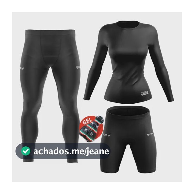 Conjunto Bermuda Calça Gel Camisa Ciclismo Acolchoada Fem