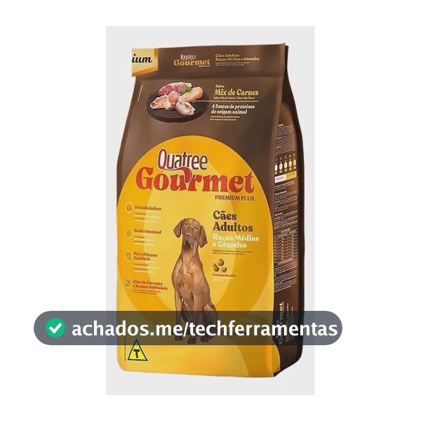 Ração Cachorro Adulto Quatree Gourmet Sem Corante 15kg