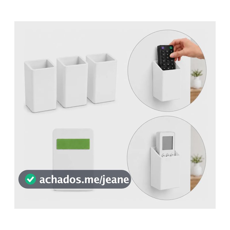 Kit 3x Suporte Porta Controle Universal Parede Cor Branco Branco