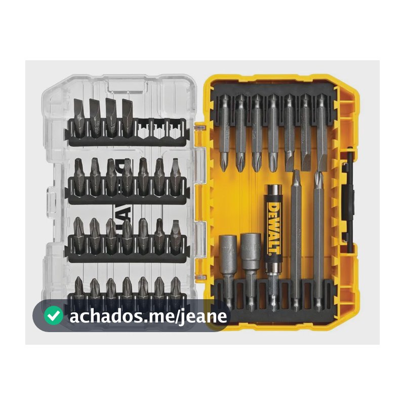 Jogo de Bits e Pontas para Parafusar DeWALT DW2163 37 Peças com Estojo